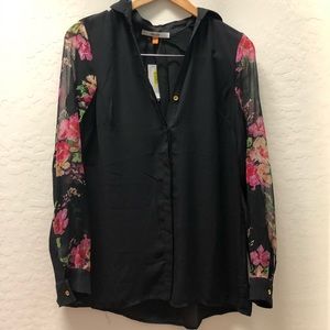 Black and Floral blouse